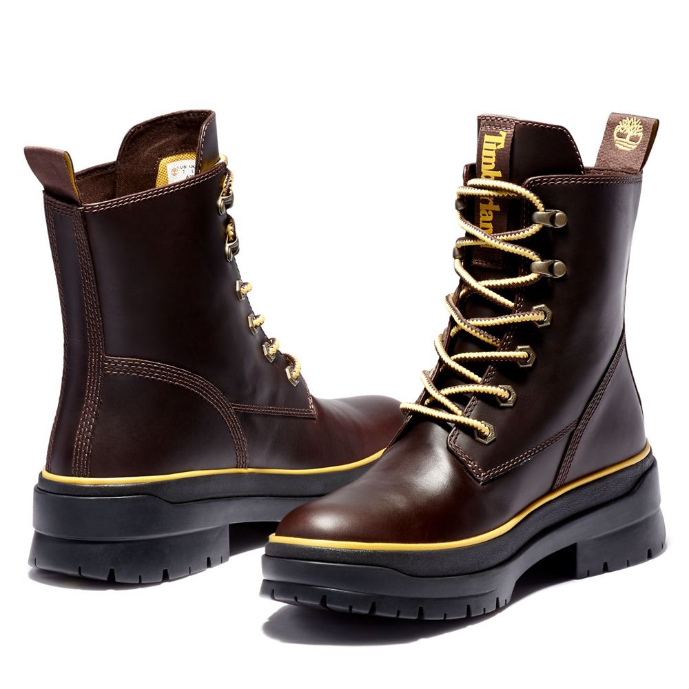 Bocanci Cu Dantelă Timberland Dama Maro Inchis - Malynn Ek+ Waterproof - Romania - FTLNZA671